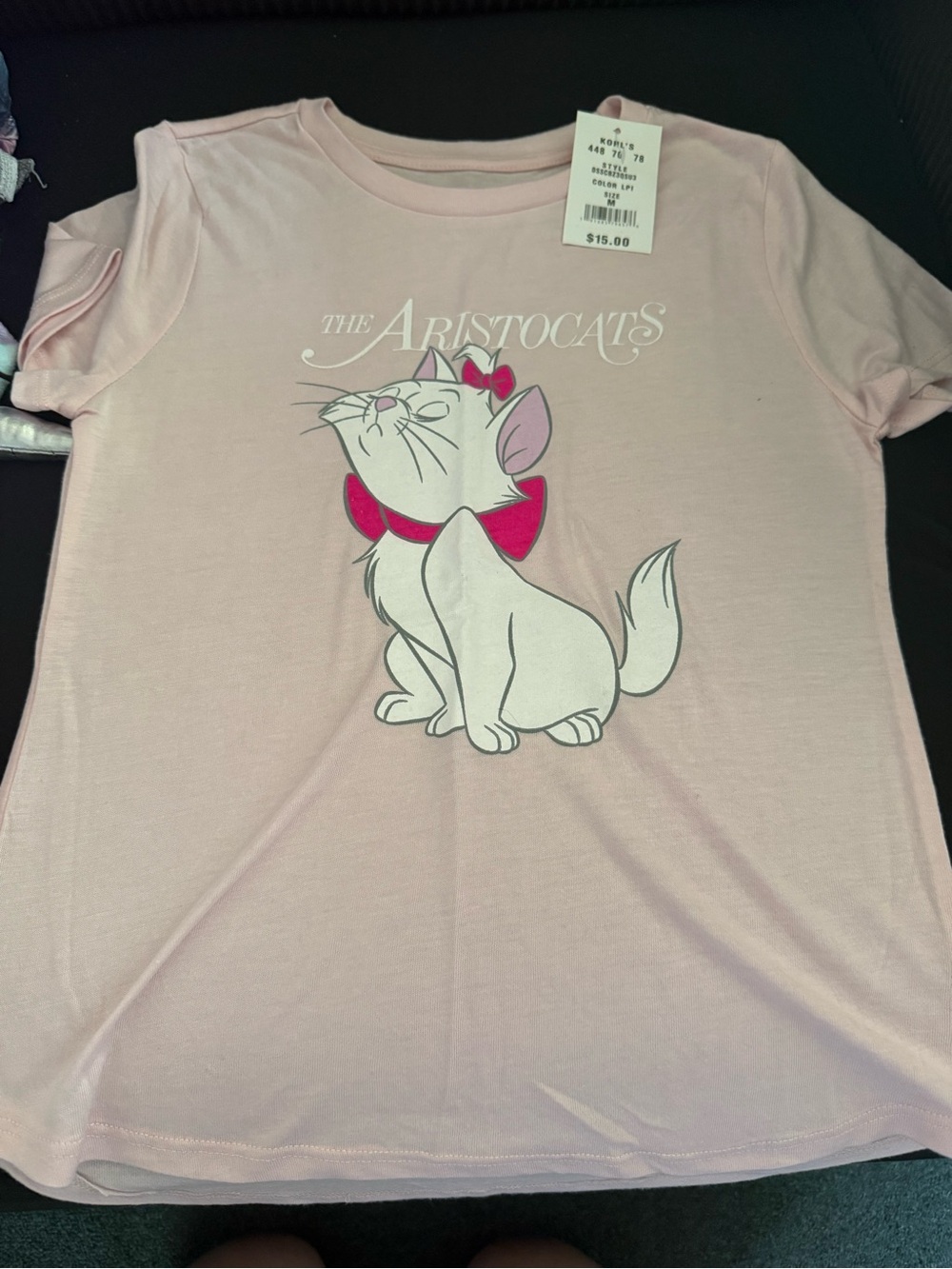 Kohl's Light Pink Aristocats Cat Graphic Tee